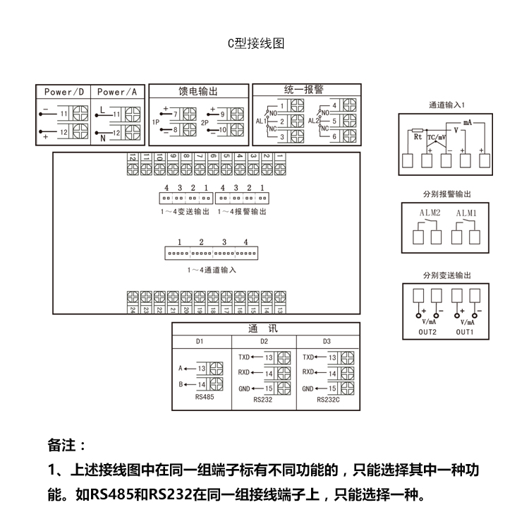 MIK-2740四回路顯示儀產品接線2
